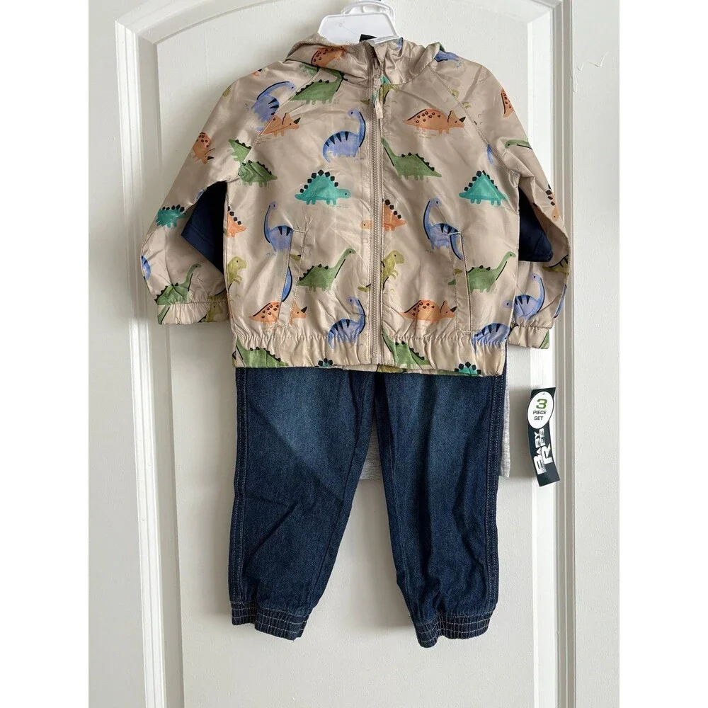 Baby Rebel 3pc Set 24months 2T jogger jeans windbreaker dinosaurs‎